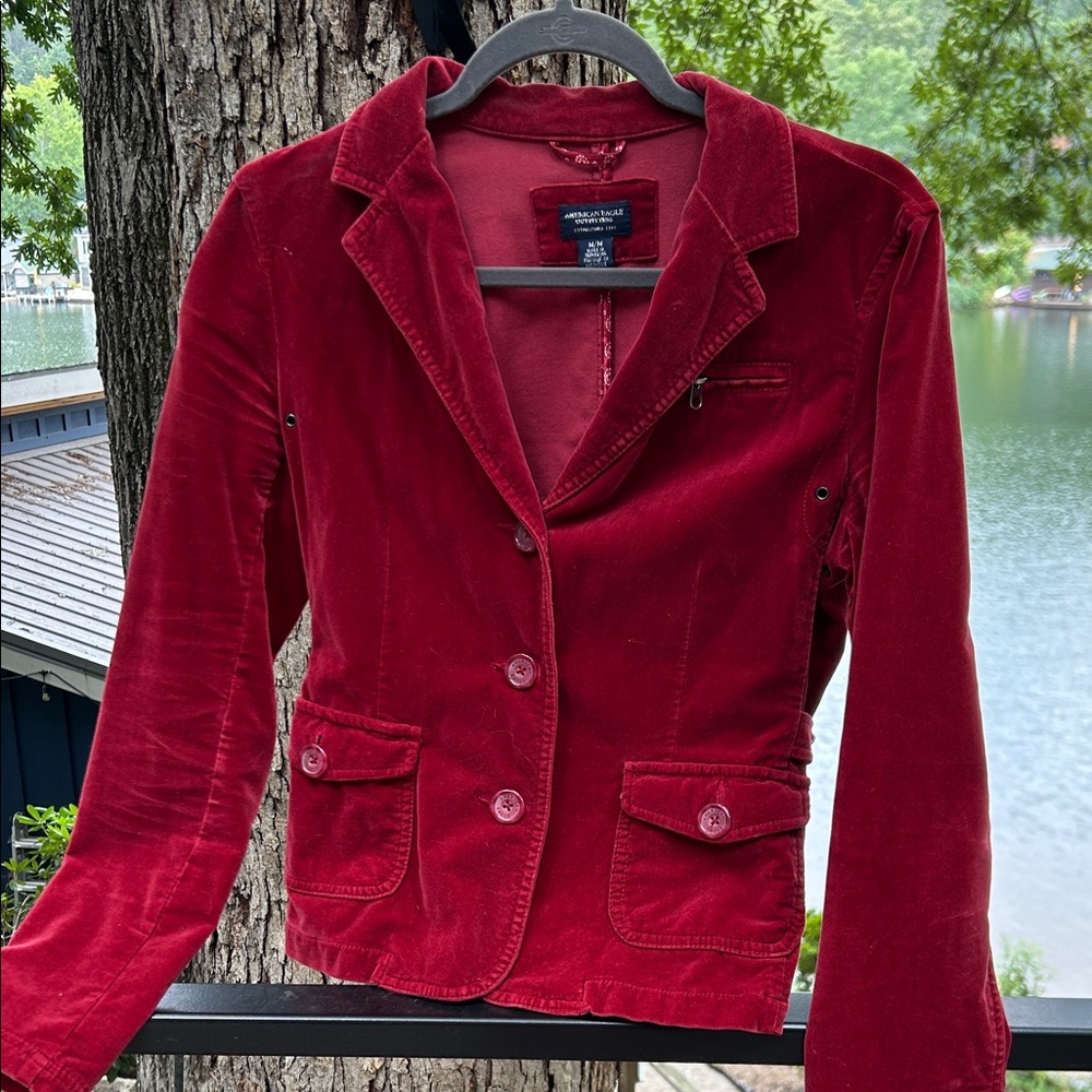 Women's Red Velvet Jacket